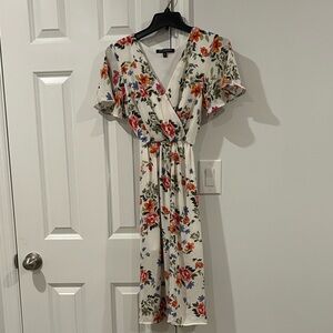 One Clothing Floral V neck Wrap Dress